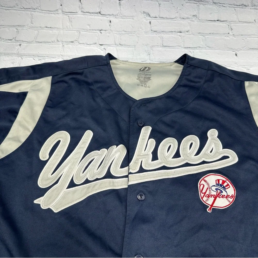 Dynasty MLB Series All Stars New York Yankees Jersey Mens Shirt Button Up Navy - Picture 2 of 8